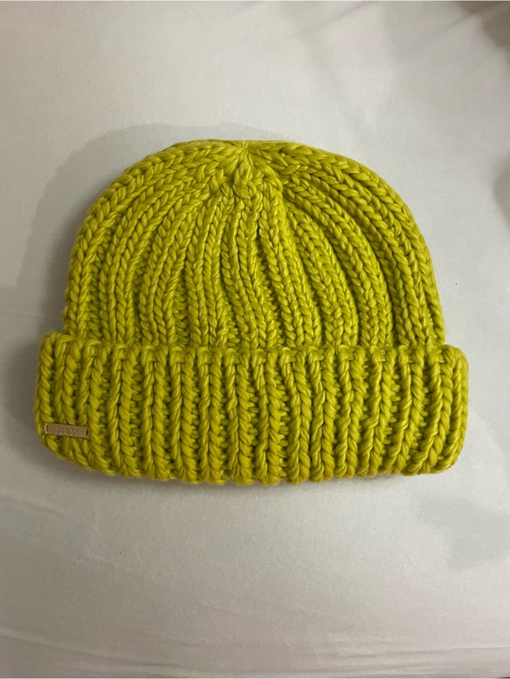 Laundry by Shelli Segal NWT Chunky Knit Beanie Hat Mustard Yellow